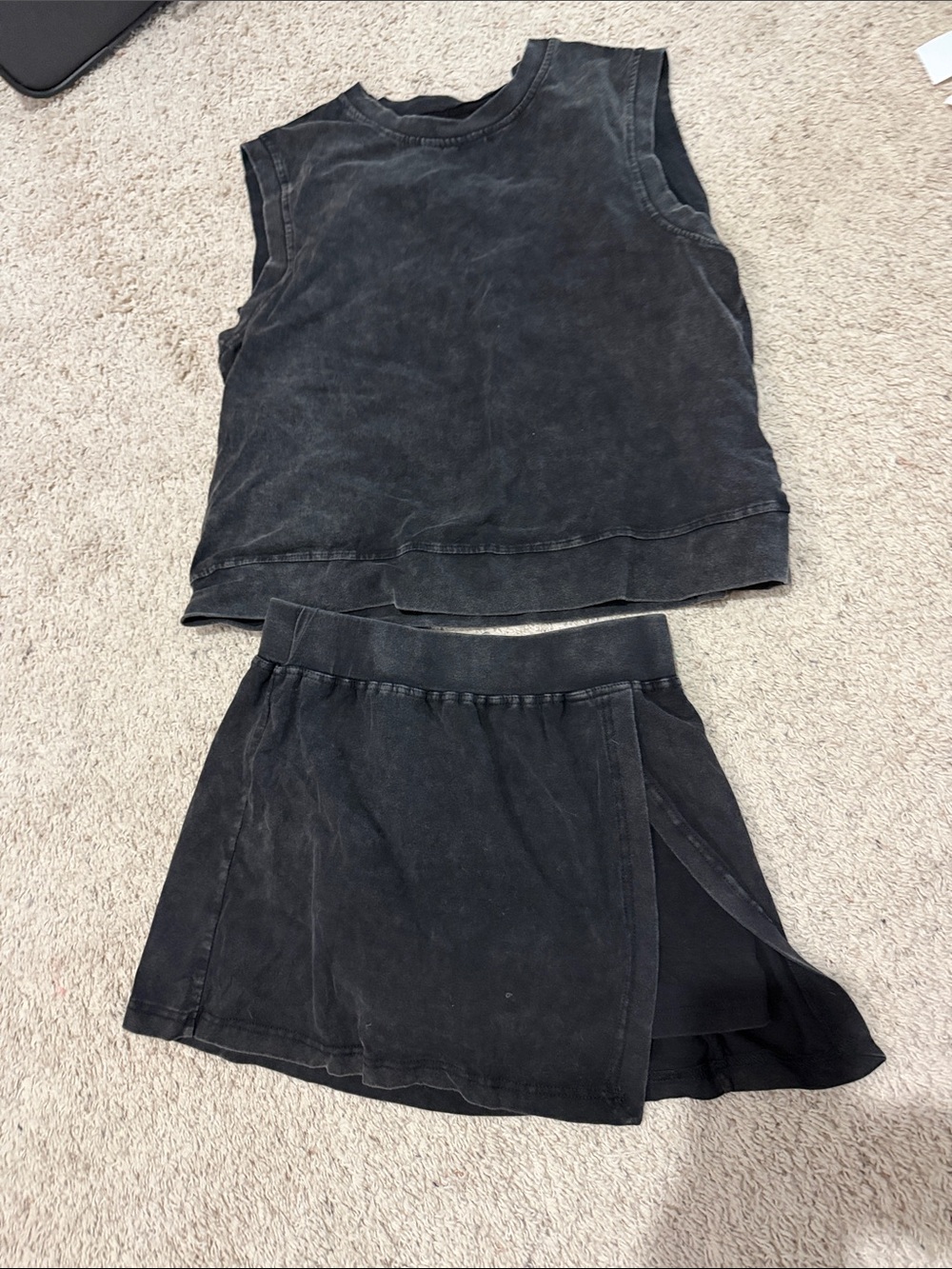 Vintage Black Women's Skort set - Classic Washed Mini Skirt